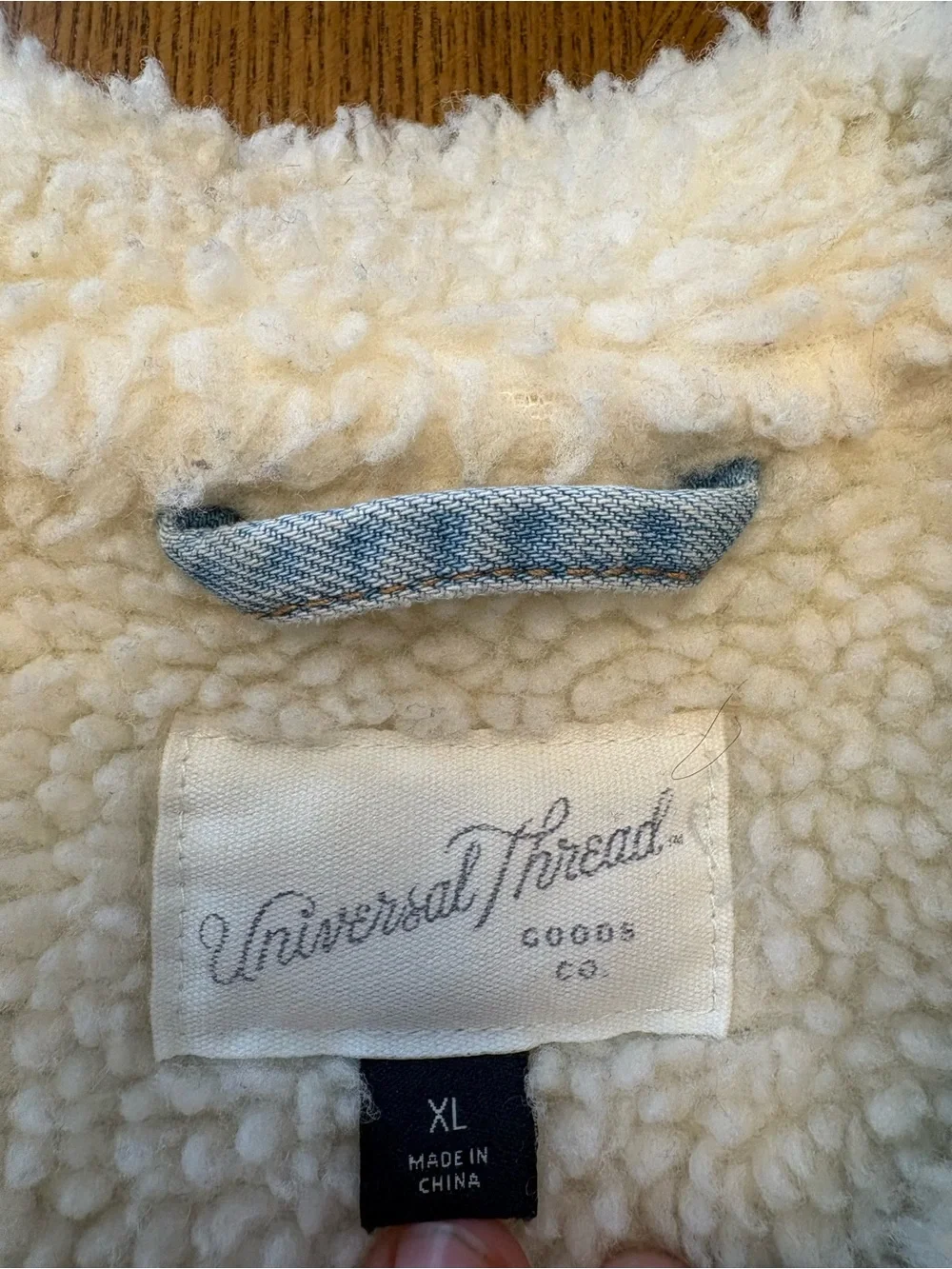 Universal Thread Light Wash Sherpa Collar Denim Jacket